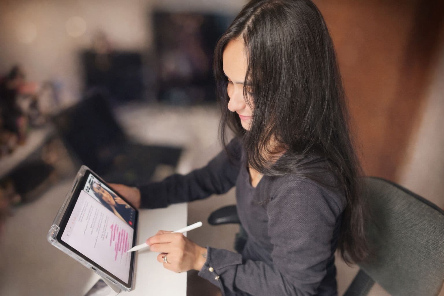 Aluna estudando no Seidmann Institute